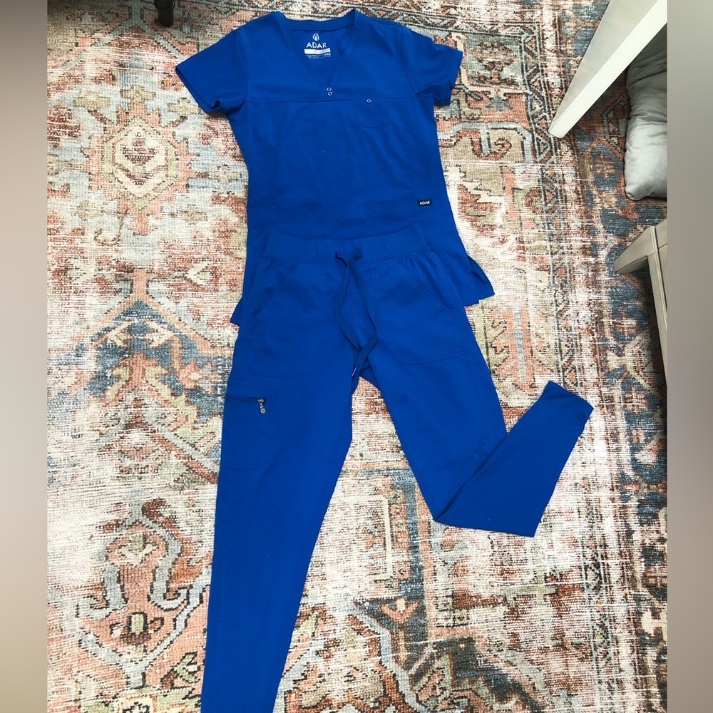 XXS petite deep blue scrubs by Adar.